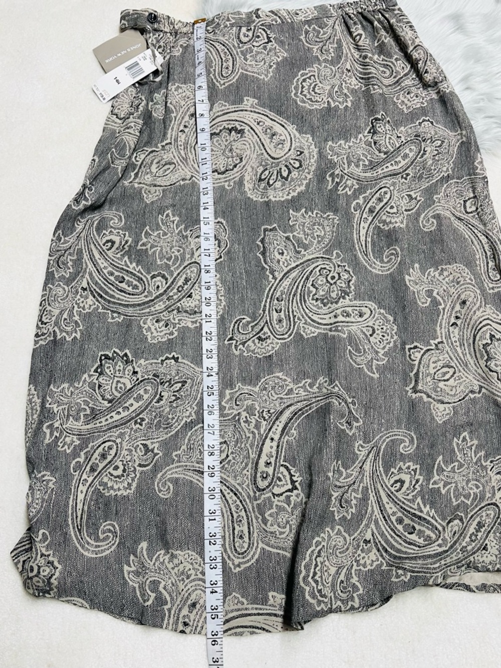 NWT Jones New York  Silk Lined Paisley Maxi Skirt Size 14W - Picture 11 of 11